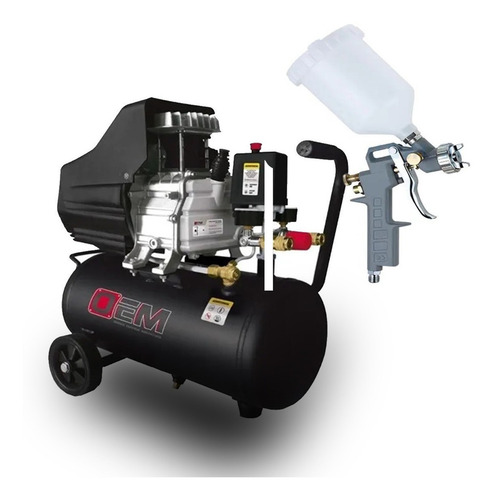 Compresor 2.5hp Tanque De 25lts Oem Coem-2.5+ Pistola S-990 Frecuencia 0