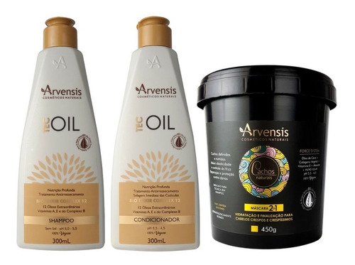 Kit Arvensis Tec Oil Shampoo E Cond. + Máscara 2x1 Crespos