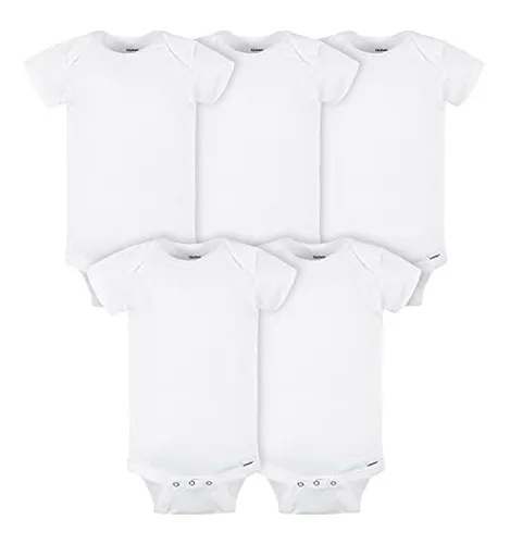 Ropa Para Bebe Bodys Unisex Color Blanco X5 Talla 0-3 Meses