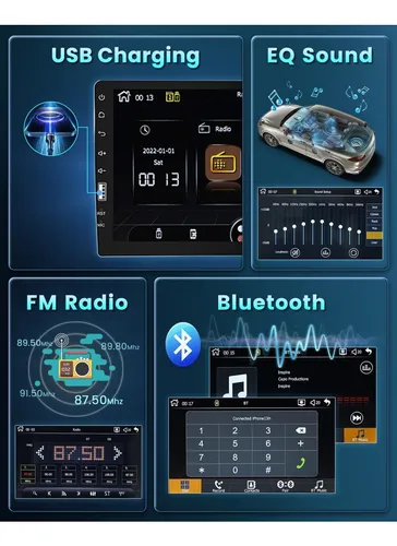 Radio Carro Mp5 9 Pulgadas + Cámara De Reversa