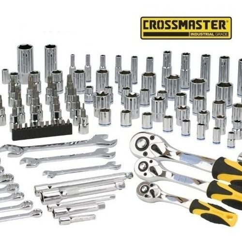 Imagen 5 de 9 de Juego Tubos Bocallaves Puntas 1/4-1/2-3/8 Crossmaster 150 Pz