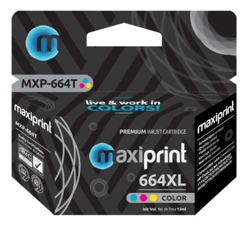 Cartucho Tinta Tricolor Hp 664xl Deskjet 4676 All-in-one 