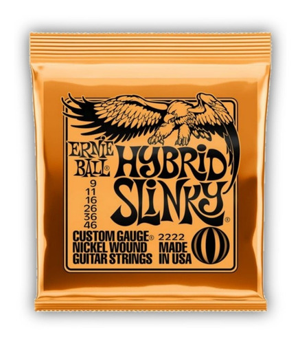 Juego De Cuerdas Ernie Ball 2222 Hybrid Slinky 009