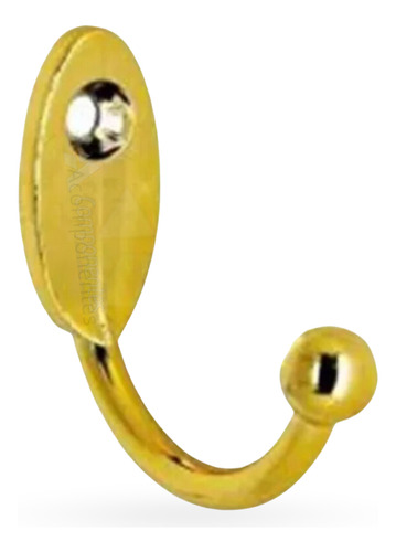 Cabide Gancho De Parede Dourado Pequeno Vertical - 20 Und