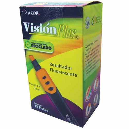 Marcador Resaltador Azor Vision Plus 2600na Naranja Neon