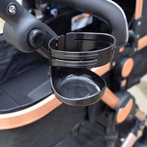 Cochecito de paseo Mega Baby Lanin travel system negro con chasis color dorado