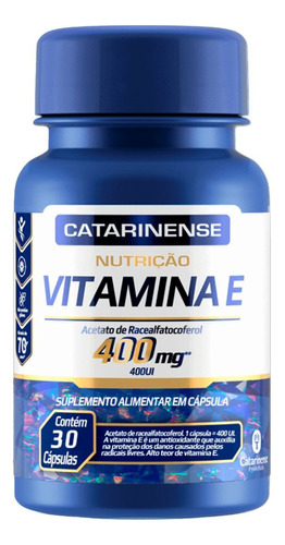 Vitamina E 400 Mg - 30 Caps - Catarinense Pharma Sabor Sem Sabor