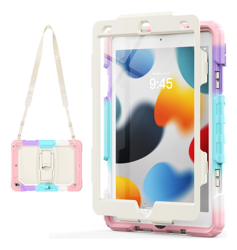 Funda Para iPad 9 8 7 Generacion 10.2 Stand Correa + Mica