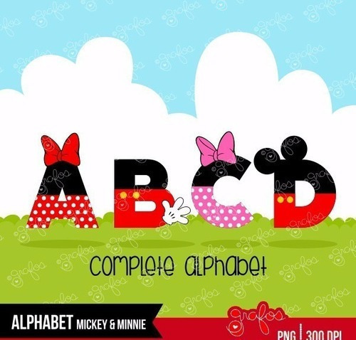 Kit Imprimible  Alfabeto Mickey Y  Minnie