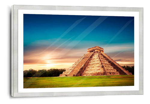 Marco De Poliuretano Con Poster Templo Maya Tulum 45x70cm