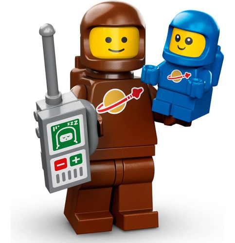 Lego Minifigura Serie 24 Astronauta Marrón Y Spacebaby 71037