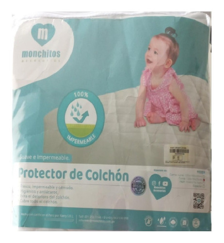 Protector De Colchon Cuna Monchitos