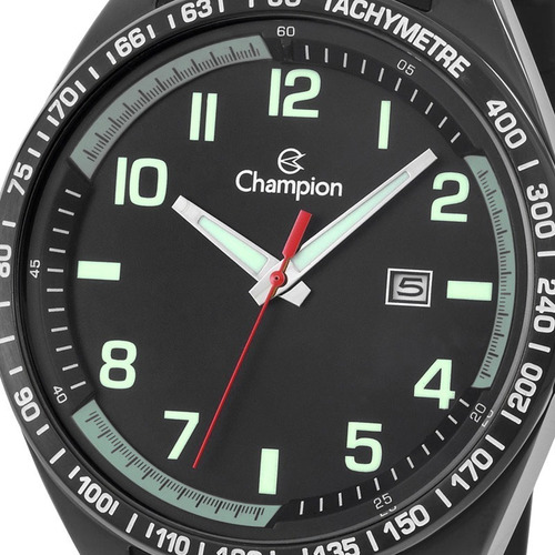 Relógio Champion Masculino Preto Analógico Ca31720p Silicone