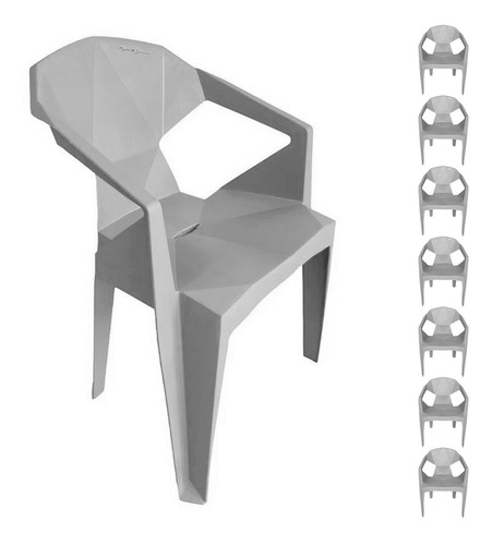 Conjunto 8 Cadeira Poltrona Escritório Resistente Diamond
