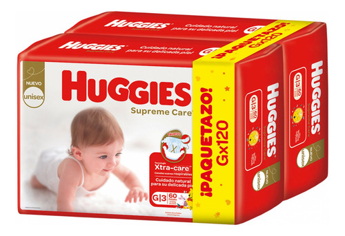 Pañales Huggies Supreme Care sin género  GPañales Huggies Supreme Care sin género G