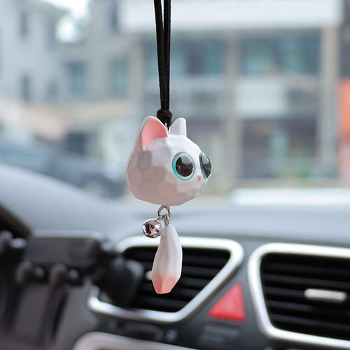 Colgante Para Espejo De Auto Con Figura De Gato De Resina