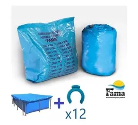 Cubre Piletas Lona Rectangular 3x2 Mts + Ganchos X12 (caba)