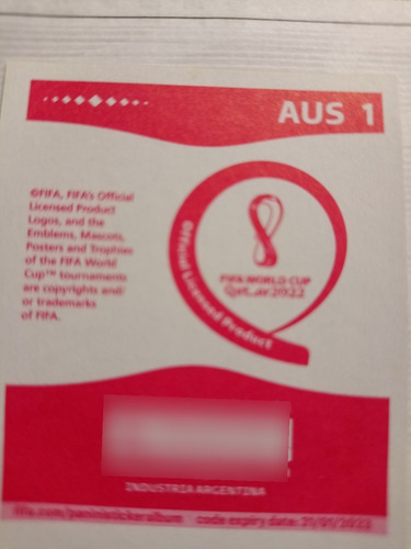 Figurita Escudo Australia Qatar 2022 Panini