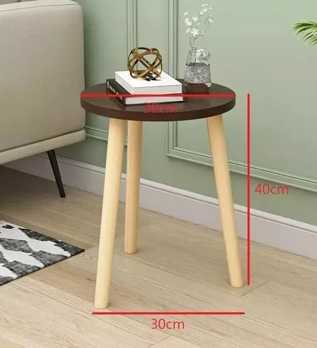 Mesa Auxiliar Noche Centro Decoración Redonda Living 30x40cm
