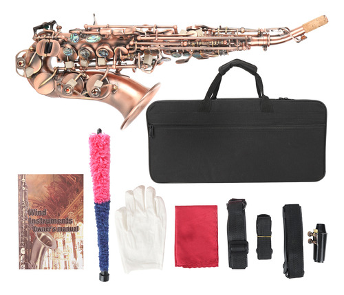 Set De Saxofón Soprano S97 Elbow Tube Red Antique Abalone