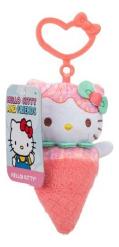 Peluche Hello Kitty Cono Helado Clip Sanrio 10cm Original