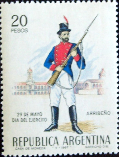 Argentina, Sello Gj 1413 Ejército Arribeño 1967 Mint L4915