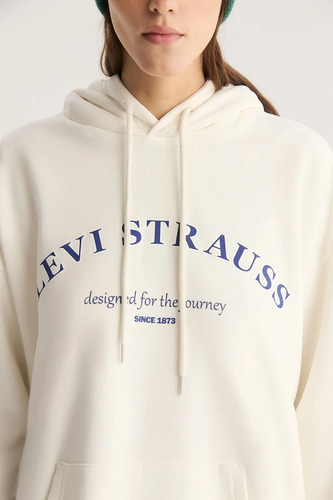 Buzo Levis Mujer Prism Hoodie University Blanco