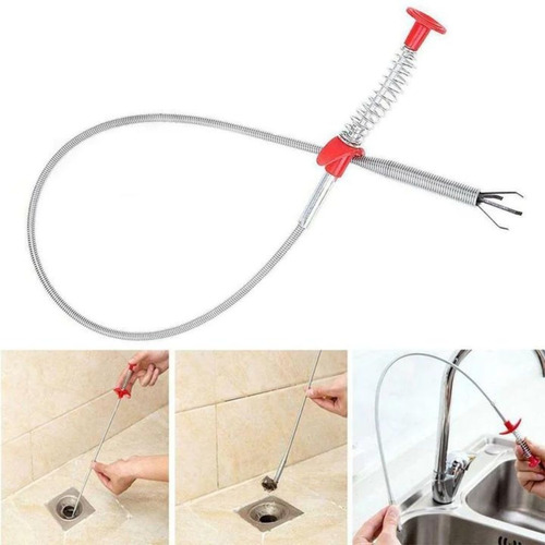 Destapa Cañeria Limpia Tuberias Flexible Baño Cocina 60 Cm