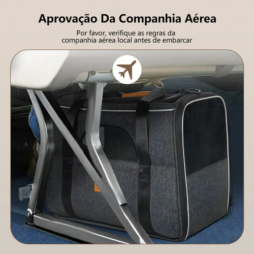bolsa de transporte grande para pet gato Caes kit viagem Dobrável com carpete confortável 45×35×33