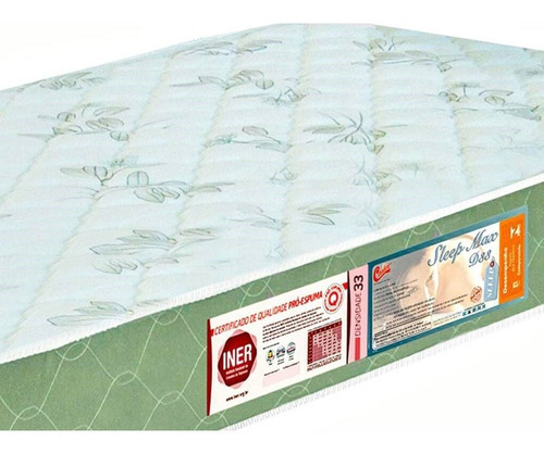 Colchão King Sleep Max Espuma D33 193x203x25cm Branco/verde