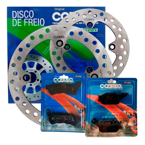 Kit Disco Freio Diant+tras Xre 300 Abs Cobreq+ Pastilhas