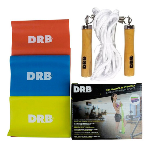 Kit Bandas Elásticas + Cuerda De Salto Entrena En Casa