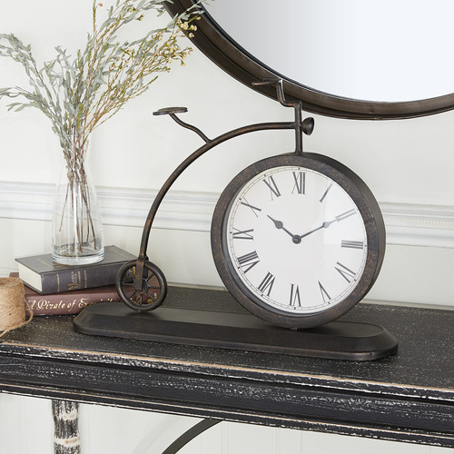 Deco 79 Metal Bike Vintage Clock 14 X 19 X 4 Black