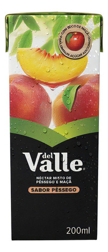 Caixa Del Valle Nectar Suco Pessego C 18 Unidades De 200 Ml