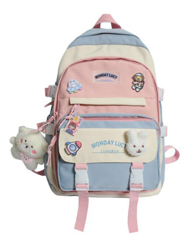 Mochila Kawaii Para Niñas Con Colgante De Oso