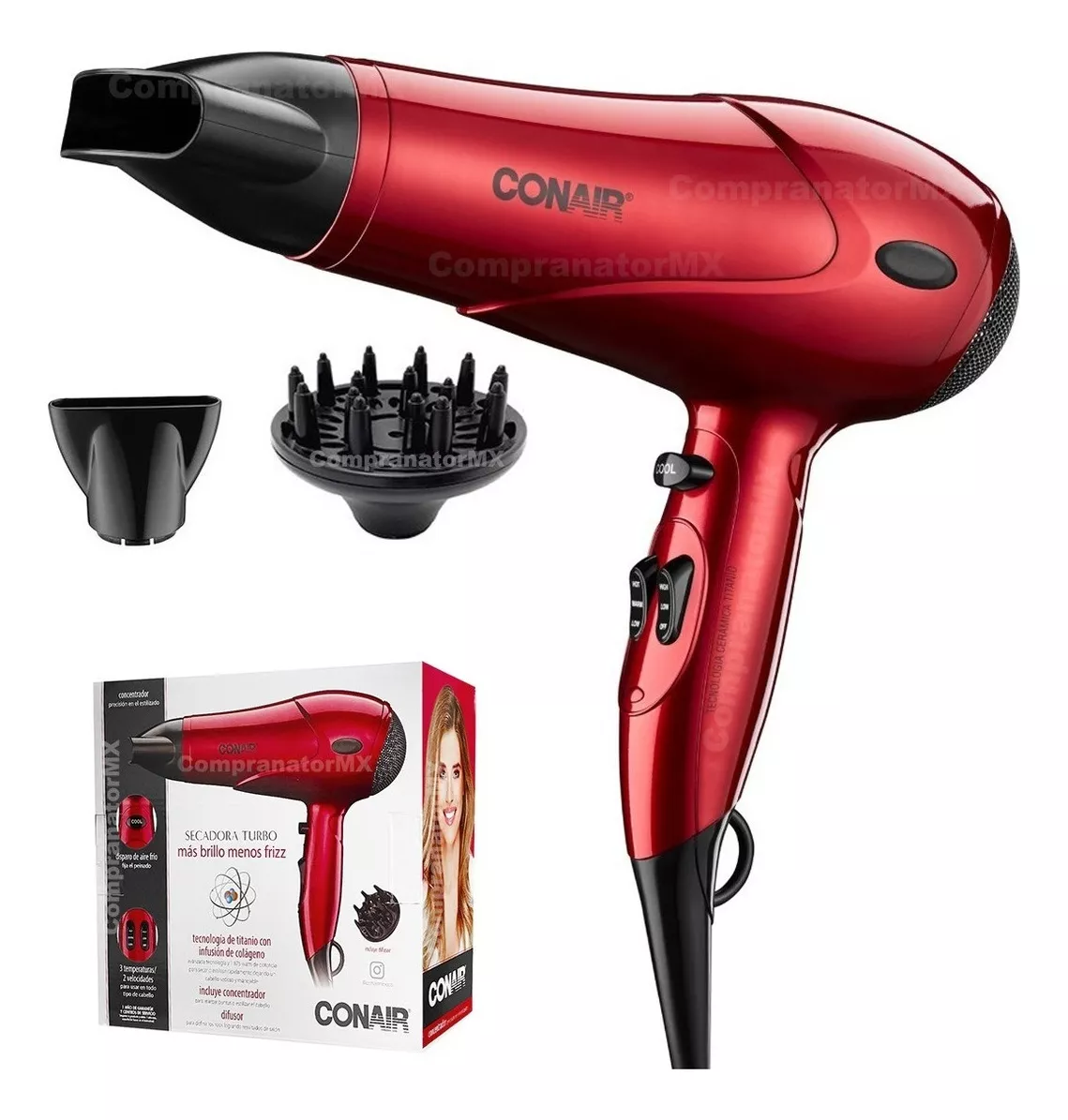 Segunda imagen para búsqueda de secadora de cabello conair 1875 turbo