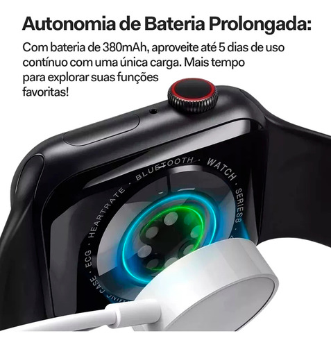Smartwatch Microwear Davely W29 Pro 47mm Prata Silicone Pulseira Branco Desenho da pulseira Liso