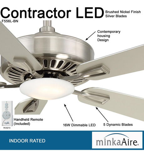 Minka-aire F556l-bn Contractor Plus Ventilador De Techo De 5