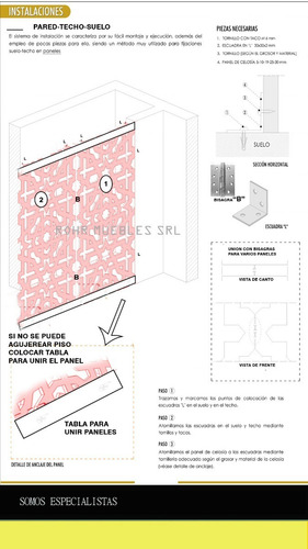 Imagen 7 de 10 de Panel Decorativo Separador De Ambiente Biombo