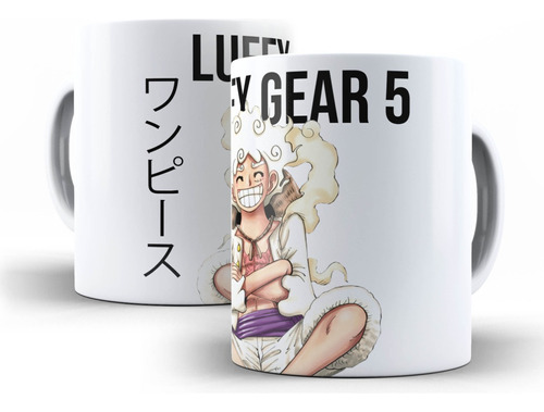 Caneca Luffy Gear5 Porcelana Premium Personalizada