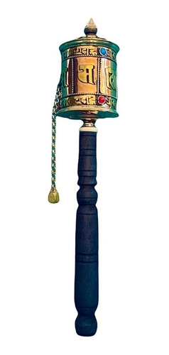 Rueda De Oración Tibetana Newari 25cm Artesanía Nepal Yoga