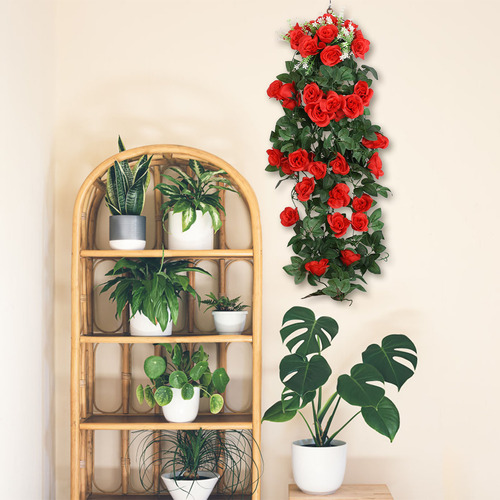 Flores Colgantes Con Forma De Rosa, Decoración Artificial, S