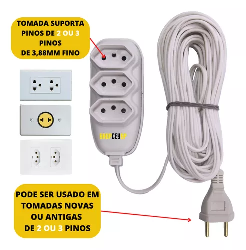 Extensão Eléctrica 3 Tomadas