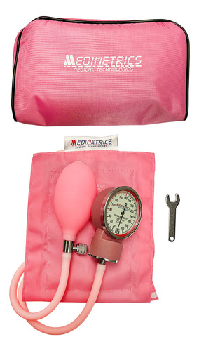 Baumanometro Aneroide Doble Manguera Estuche Llave Calibrar Color Rosa