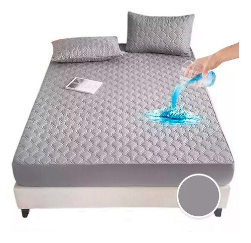 Cubre Colchón Matrimonial Impermeable Con 2 Cubre Almohada
