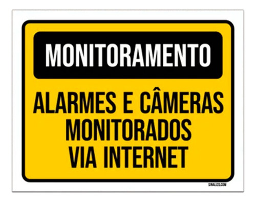 Placa Monitoramento Alarmes Câmeras Monitorados 27x35