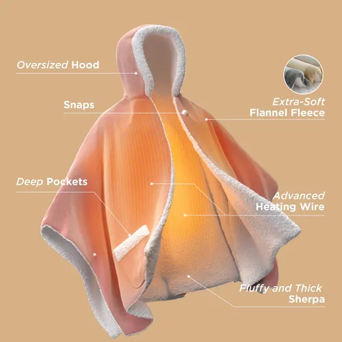 Manta Térmica Portátil, Chal, Ropa De Cama, Poncho Eléctrico