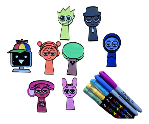 Set De Sprunki X8 Para Colorear Pintar Souvenirs
