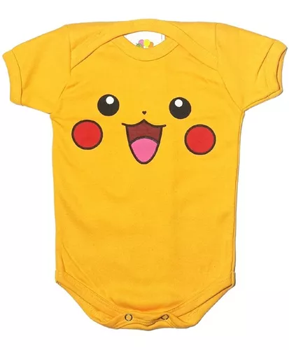 Body Temático Fantasia Bebê Pikachu Pokémon + Touquinha