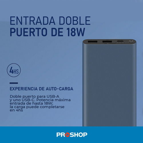 Cargador Portatil Xiaomi Power Bank 10000 Mah Con Doble Usb Color Negro